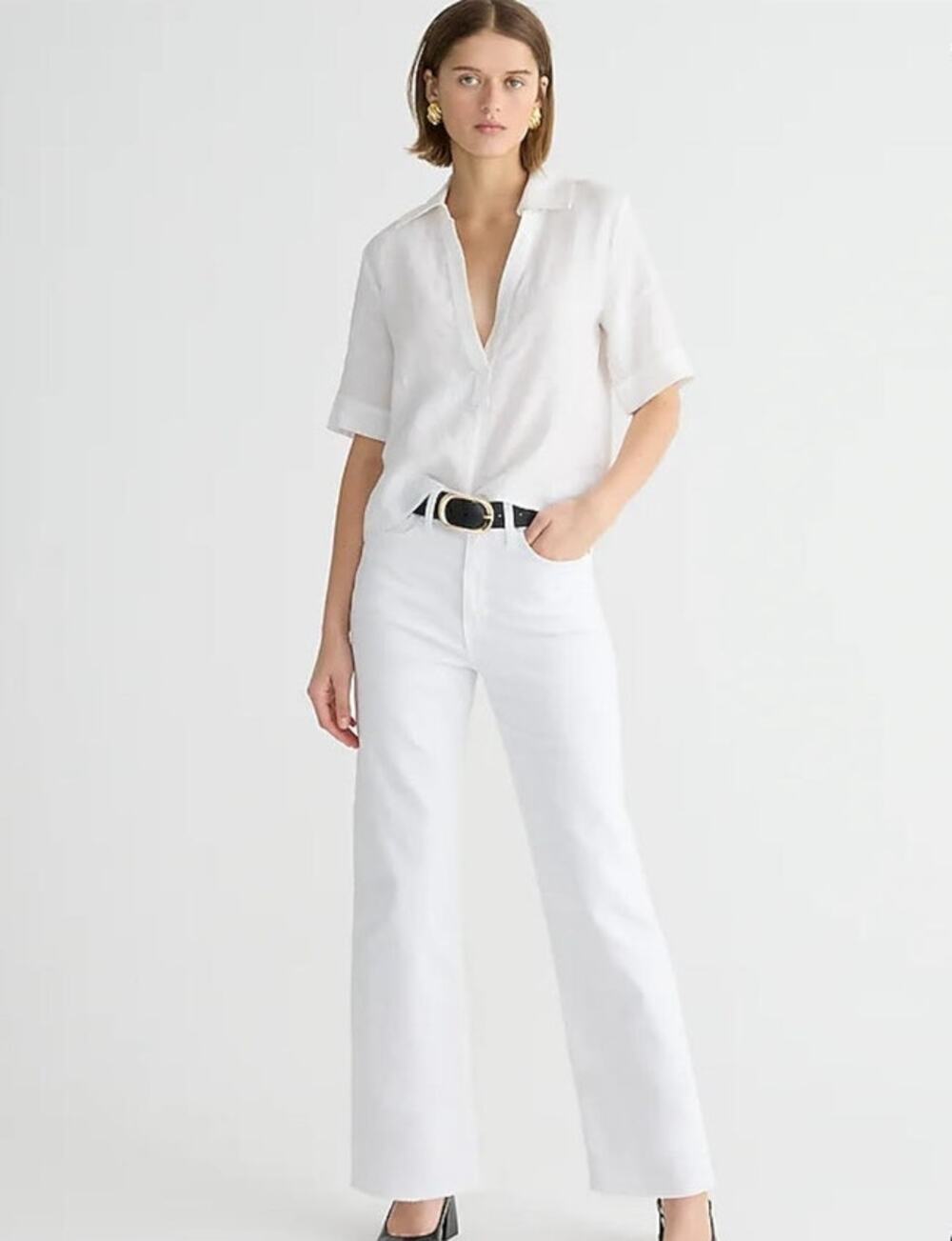 NWT J. Crew Slim Wide-Leg Jean In White Wash 29